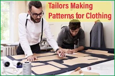 Tailors making patterns for clothing.
