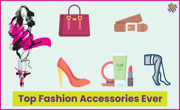 Different types of women fashion accessories. 