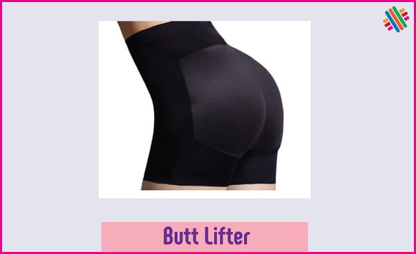 Women wearing a black colored butt lifter.