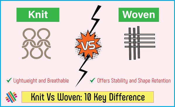 Difference between knit and woven fabric.