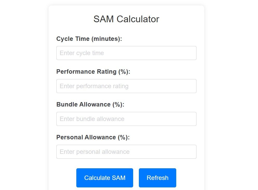 Garment SAM Calculator