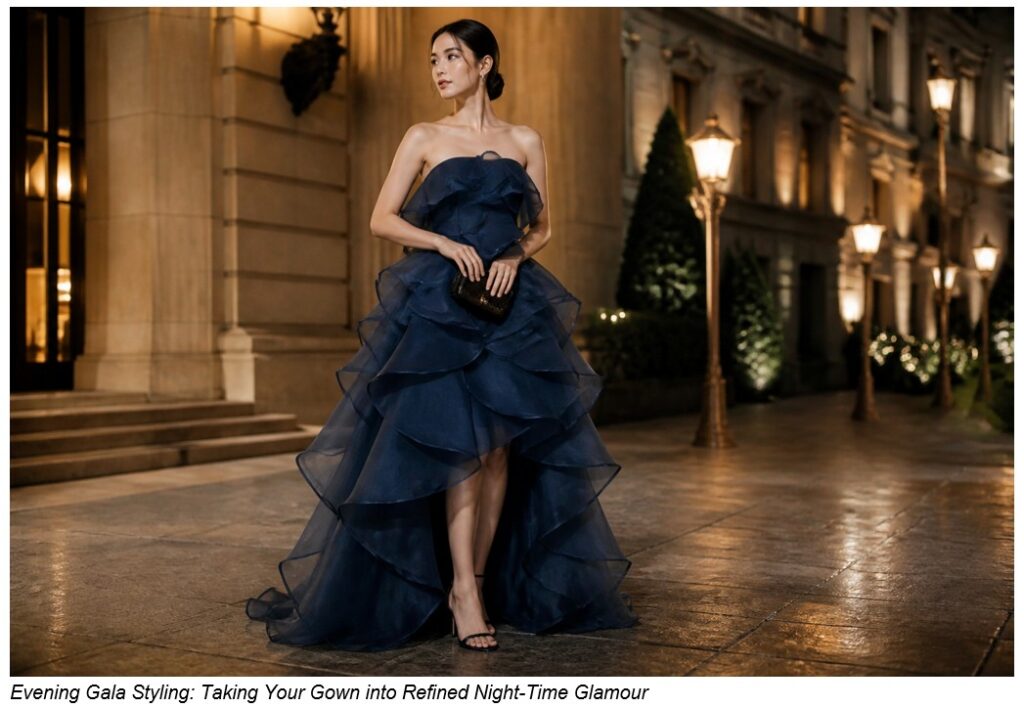 Evening Gala Styling: Taking Your Gown into Refined Night-Time Glamour