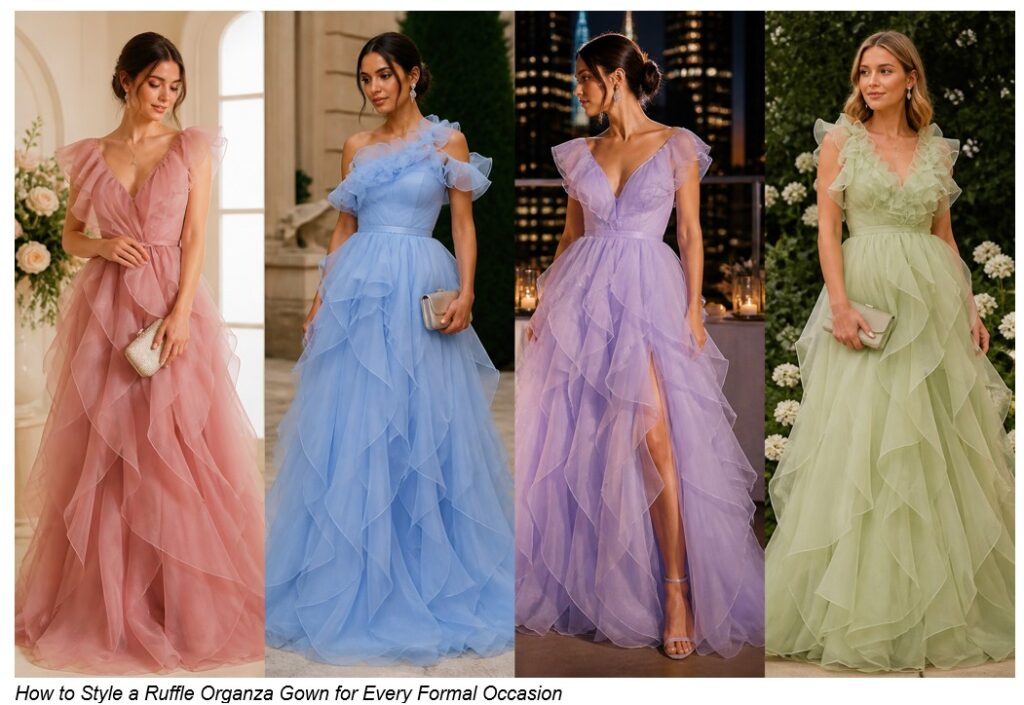 How to Style a Ruffle Organza Gown for Every Formal Occasion